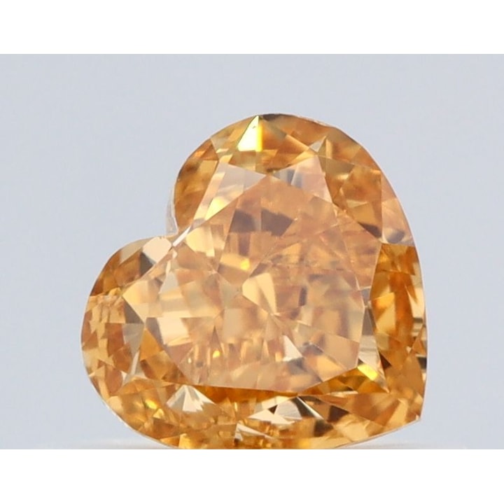 0.50 Carat Diamond, Heart, Fancy Intense Orangey Yellow Color, SI1, GIA ...
