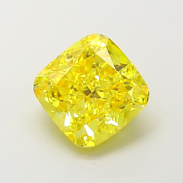 Cushion 1.90 Carat Lab Grown Diamond, Fancy Vivid Yellow, VVS1, IGI ...