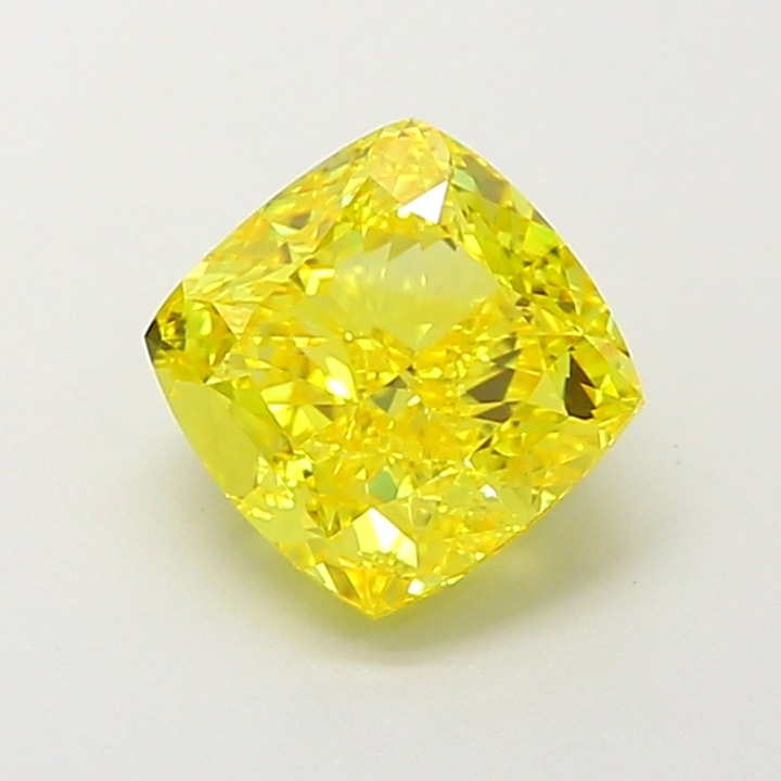 Cushion 2.07 Carat Lab Grown Diamond, Fancy Vivid Yellow, VVS1, IGI ...