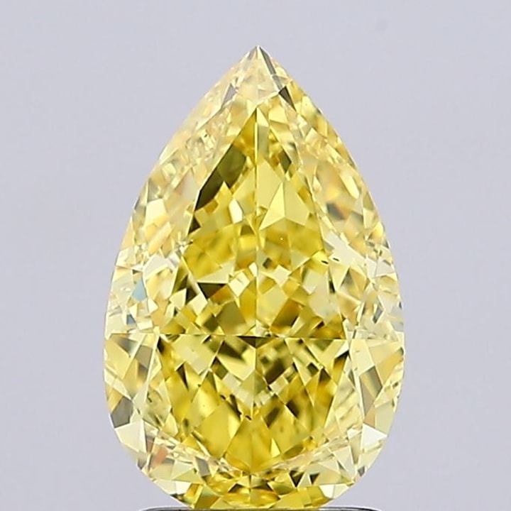 Pear 2.14 Carat Lab Grown Diamond, Fancy Vivid Yellow, VS1, IGI 835614276