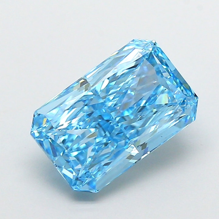 Radiant 2.52 Carat Lab Grown Diamond, Fancy Vivid Blue, VS2, IGI 836607464