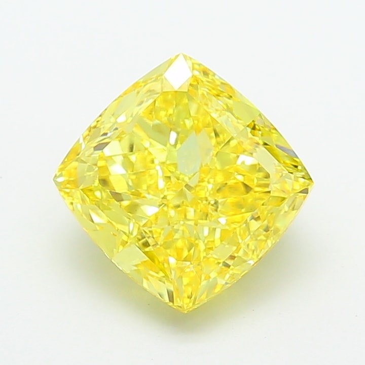 Cushion 6.00 Carat Lab Grown Diamond, Fancy Vivid Yellow, VS1, IGI ...