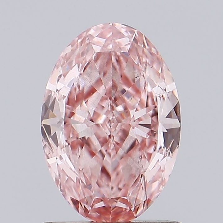Oval 1.10 Carat Lab Grown Diamond, Fancy Intense Pink, SI1