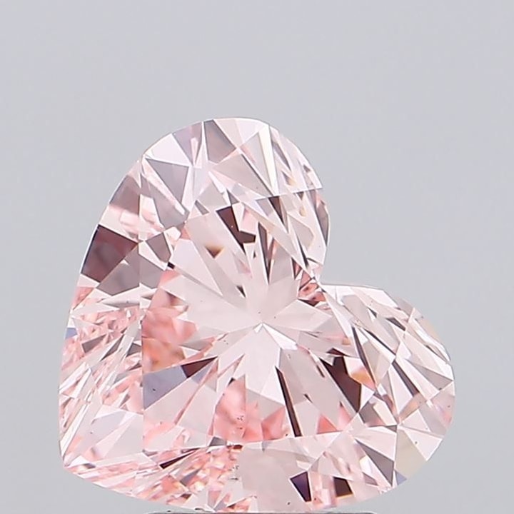Heart 3.04 Carat Lab Grown Diamond, Fancy Intense Pink, VS1