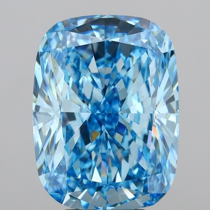 BBC diamond ダイアモンド　クッション Cushion 7.01 Carat Lab Grown Diamond, Fancy Vivid Blue, VS2, IGI