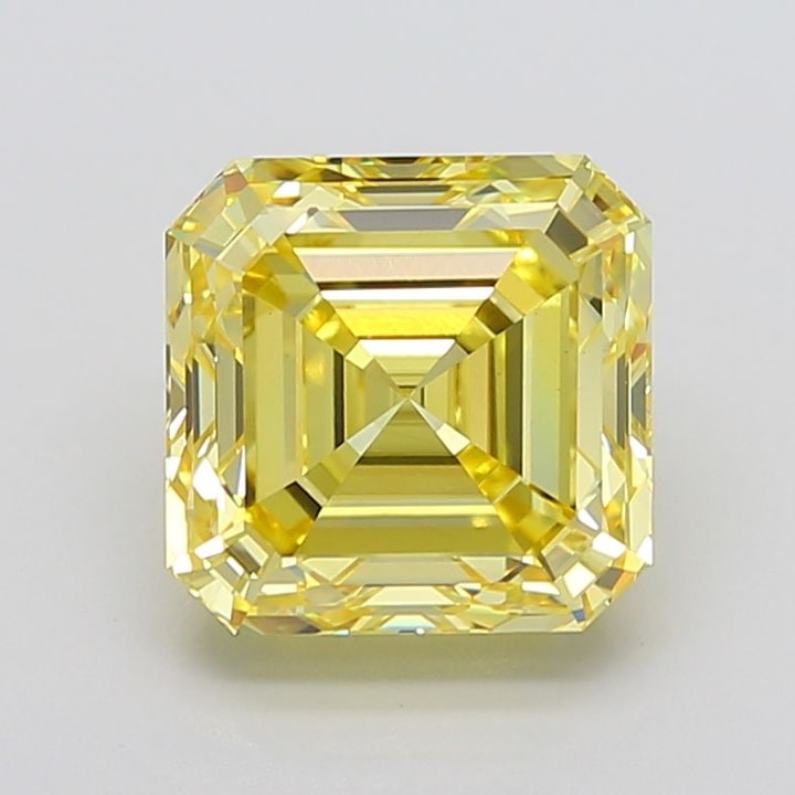 Asscher 7.44 Carat Lab Grown Diamond, Fancy Intense Yellow, VS1, IGI ...