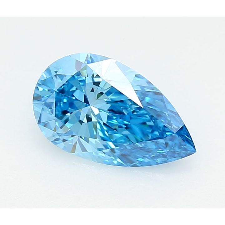 Pear 1.53 Carat Lab Grown Diamond, Fancy Vivid Blue, VVS1, IGI