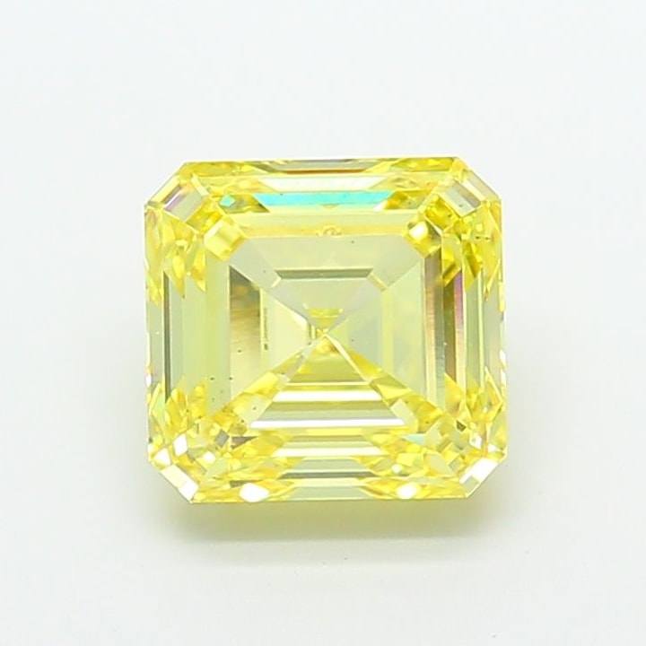 Asscher 5.01 Carat Lab Grown Diamond, Fancy Intense Yellow, SI1, IGI ...