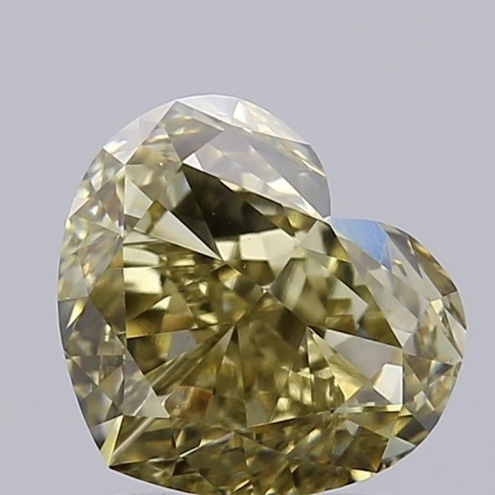Heart 2.01 Carat Lab Grown Diamond, Fancy Gray Yellow, VVS2, IGI ...