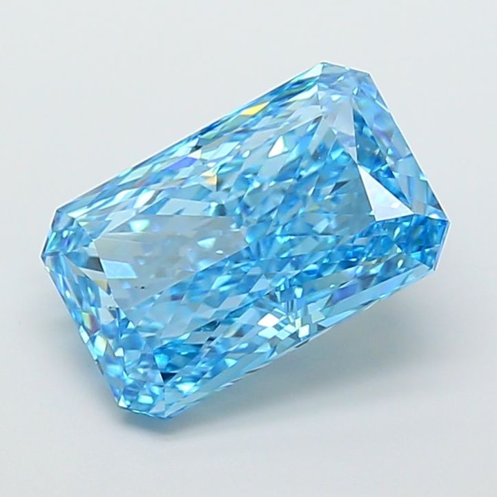 Radiant 9.42 Carat Lab Grown Diamond, Fancy Vivid Blue, VVS2, IGI ...
