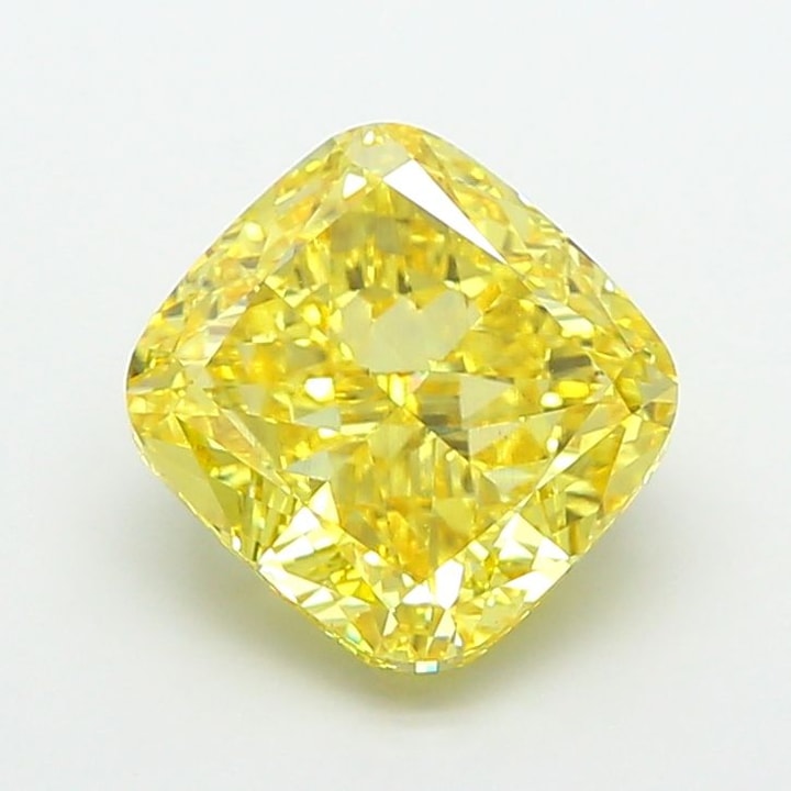 Cushion 5.04 Carat Lab Grown Diamond, Fancy Intense Yellow, VS2, IGI ...