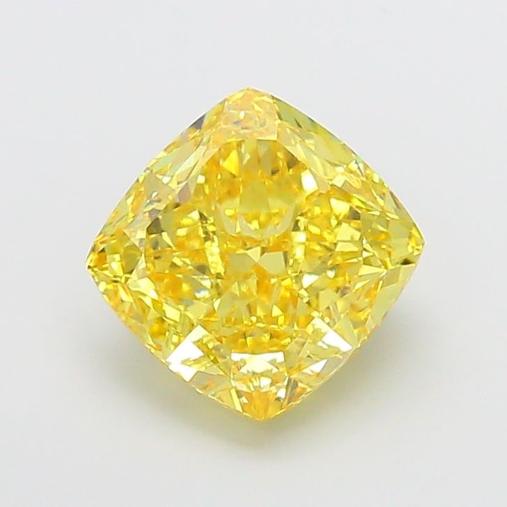 Cushion 7.01 Carat Lab Grown Diamond, Fancy Vivid Yellow, VS1, IGI ...