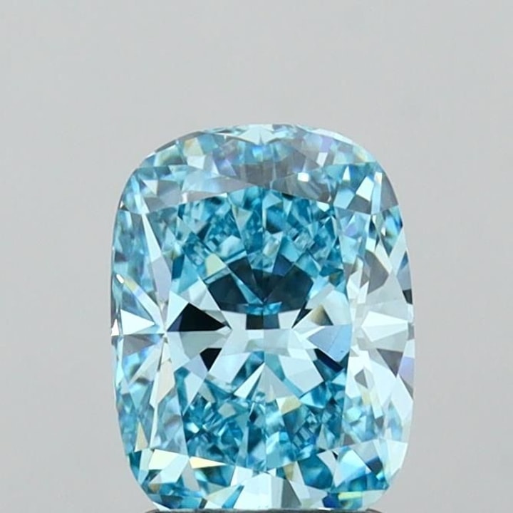 Cushion 1.82 Carat Lab Grown Diamond, Fancy Vivid Blue, VS1, IGI ...