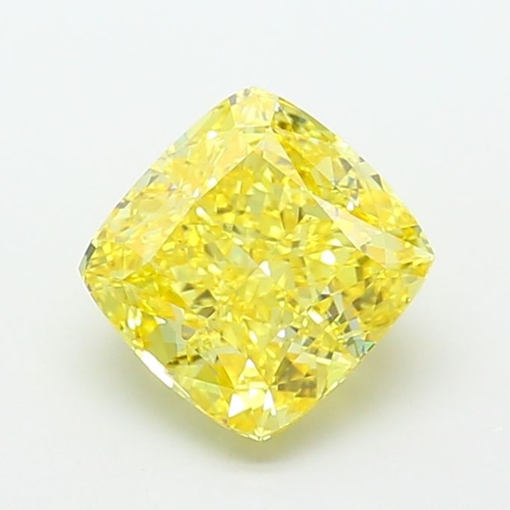 Cushion 4.00 Carat Lab Grown Diamond, Fancy Vivid Yellow, VS1, IGI ...