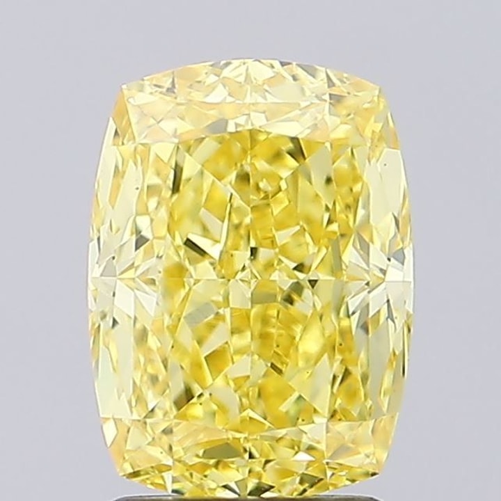 Cushion 2.93 Carat Lab Grown Diamond, Fancy Intense Yellow, VS1, IGI ...