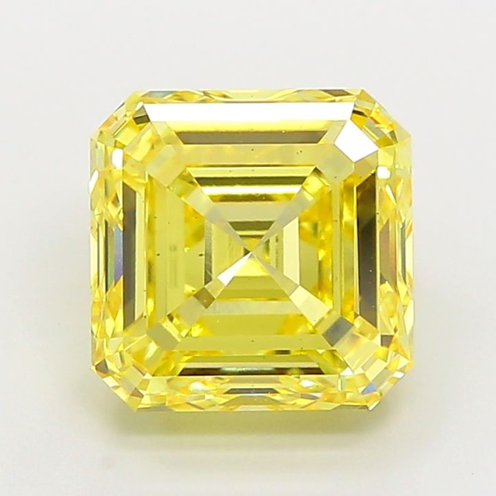 Asscher 5.01 Carat Lab Grown Diamond, Fancy Intense Yellow, VS1, IGI ...
