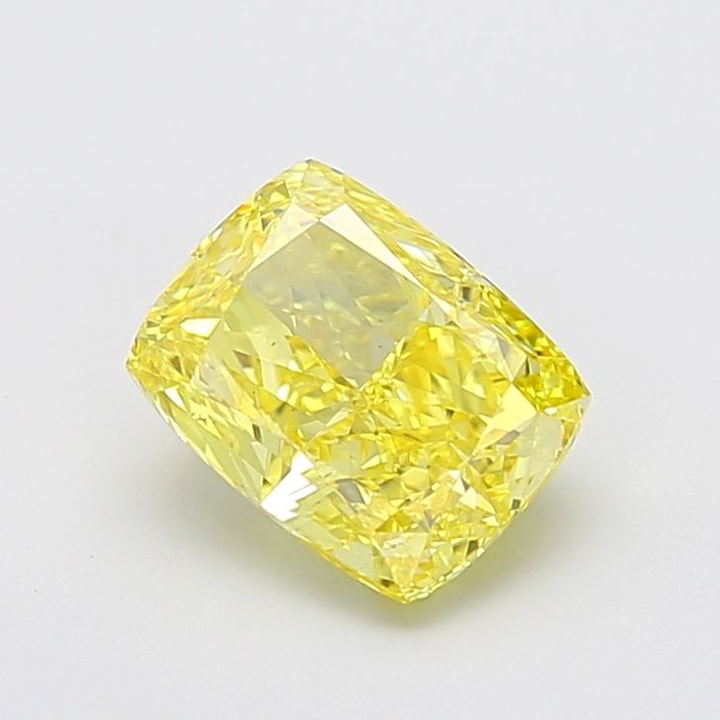 Cushion 2.71 Carat Lab Grown Diamond, Fancy Vivid Yellow, VS1, IGI ...