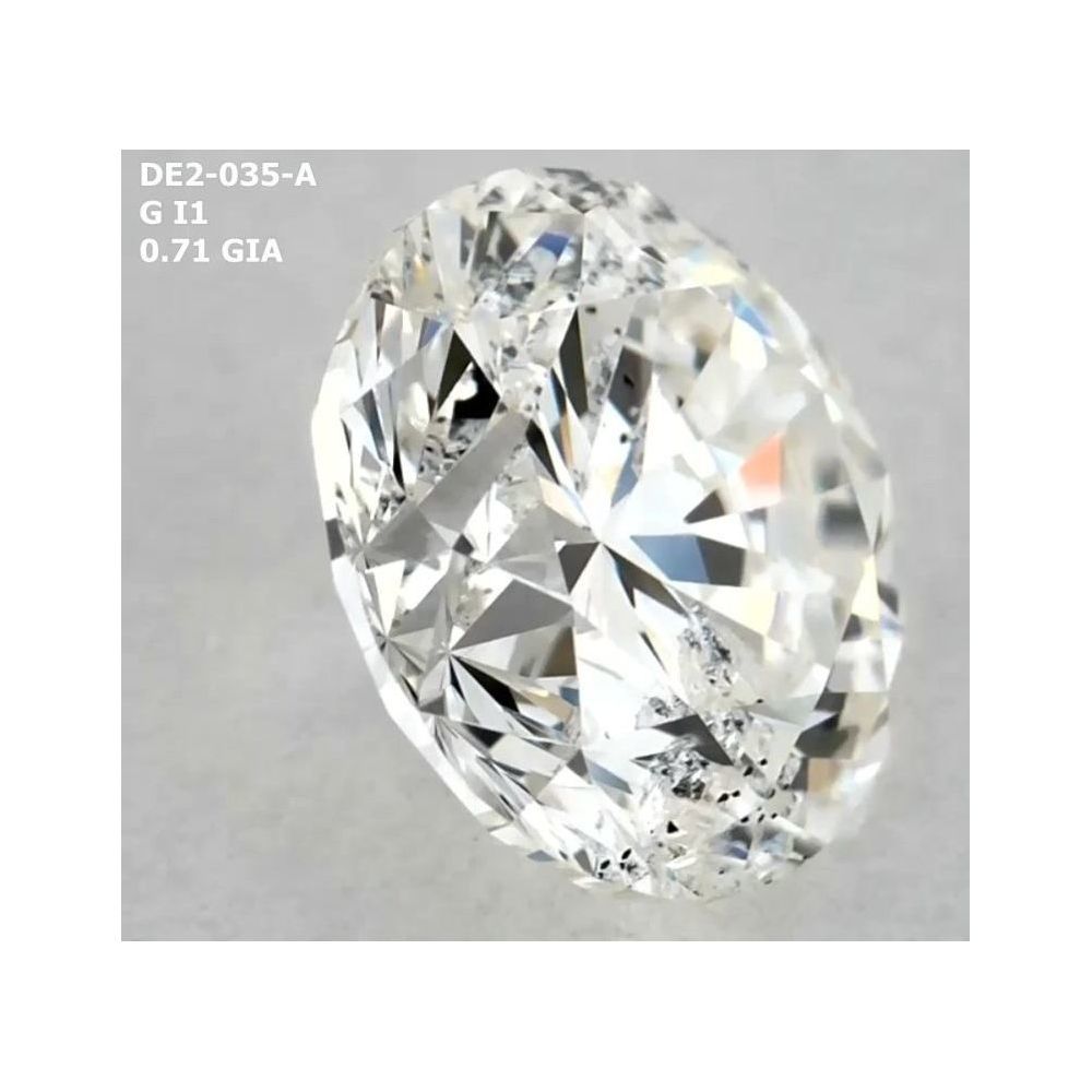 0.71 Carat Round Loose Diamond, G, I1, Excellent, GIA Certified