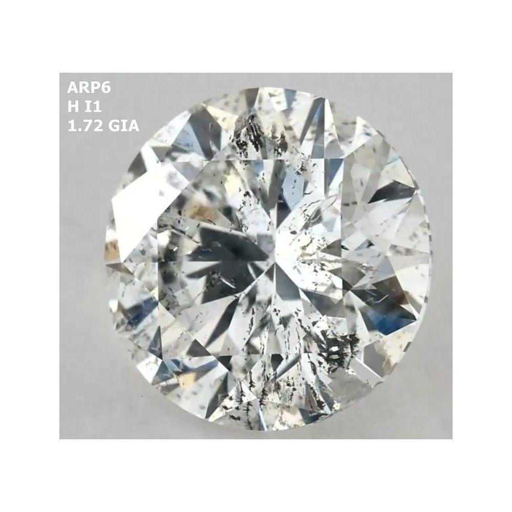 1.72 Carat Round Loose Diamond, H, I1, Excellent, GIA Certified | Thumbnail