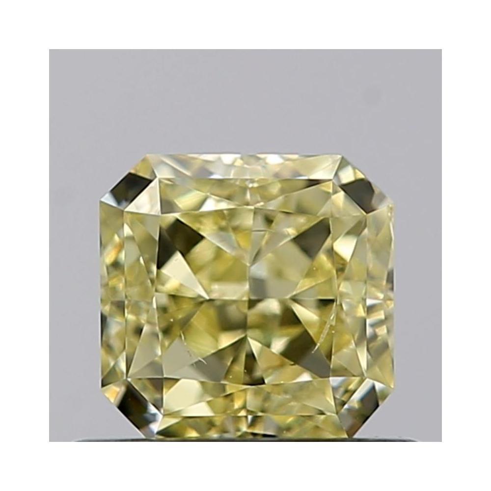 0.72 Carat Radiant Loose Diamond, fancy yellow natural even, SI2, Good, GIA Certified | Thumbnail