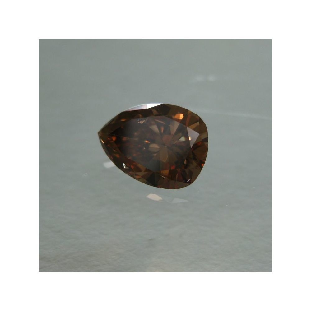1.26 Carat Pear Loose Diamond, Fancy Dark Yellowish Brown, , Good, GIA Certified | Thumbnail