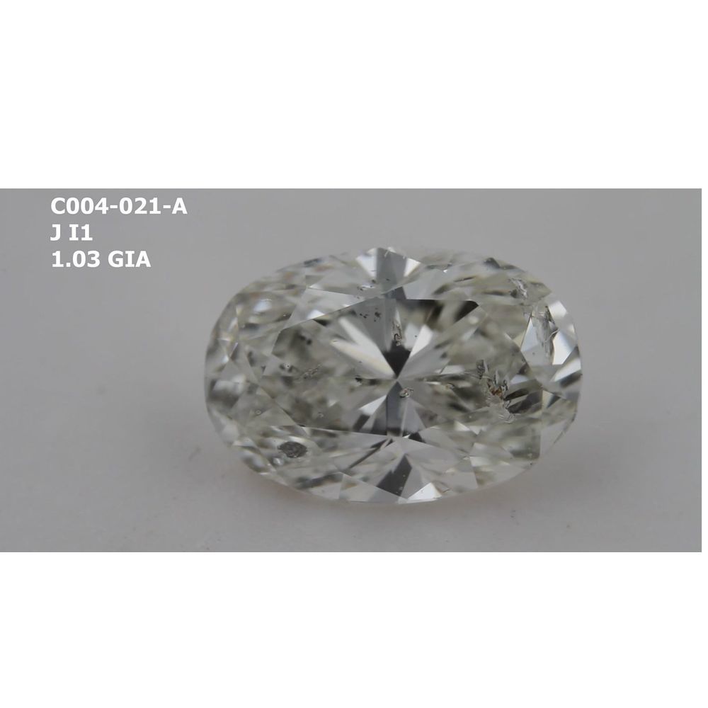 1.03 Carat Oval Loose Diamond, J, I1, Very Good, GIA Certified | Thumbnail