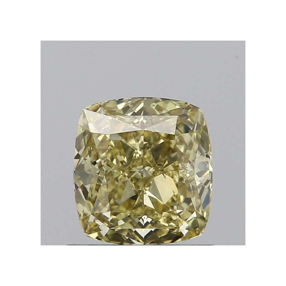 0.81 Carat Cushion Loose Diamond, Fancy Brownish Greenish Yellow, VVS2, Ideal, GIA Certified | Thumbnail