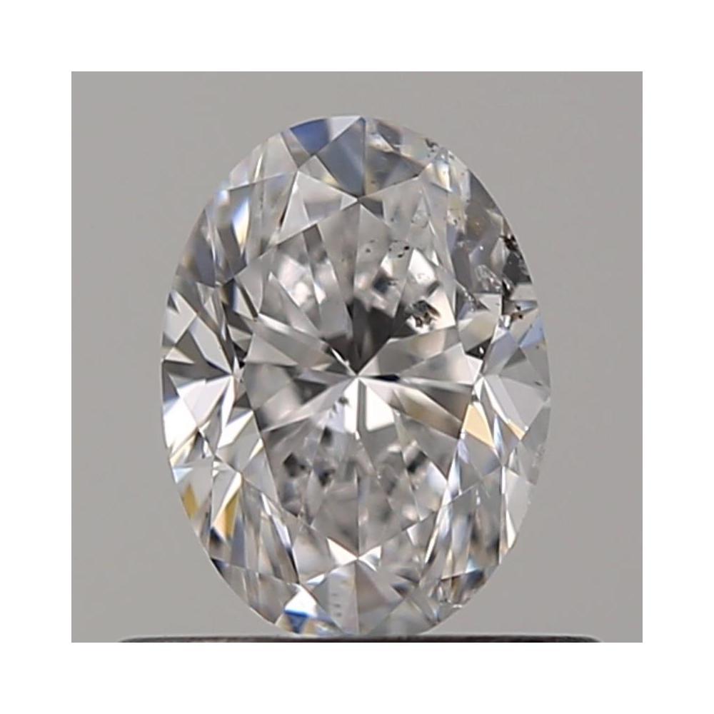 0.50 Carat Oval Loose Diamond, D, SI2, Excellent, GIA Certified