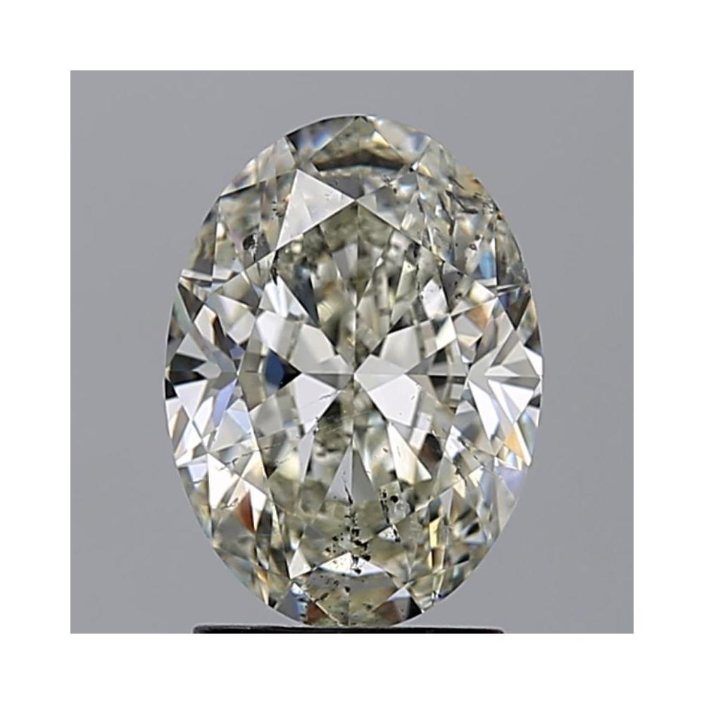 2.08 Carat Oval Loose Diamond, K, SI2, Super Ideal, GIA Certified