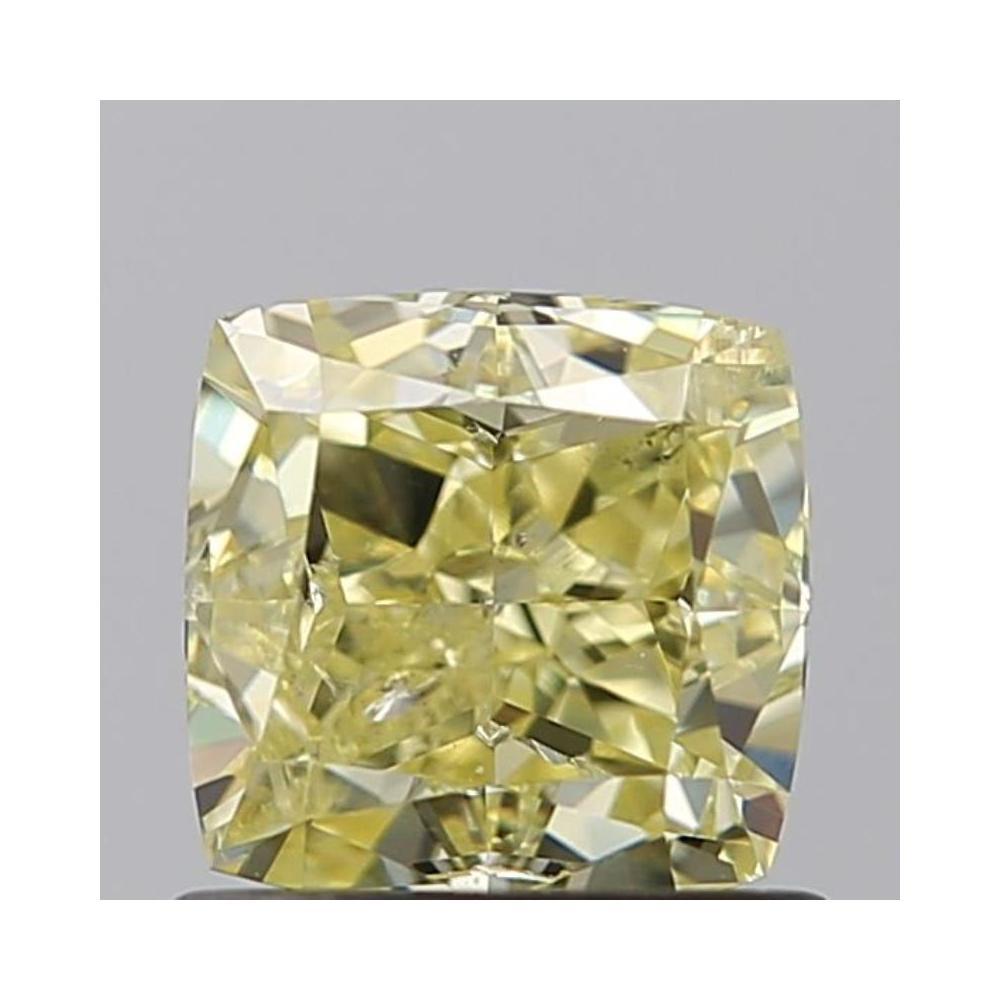 0.91 Carat Cushion Loose Diamond, fancy yellow, SI2, Very Good, GIA Certified | Thumbnail