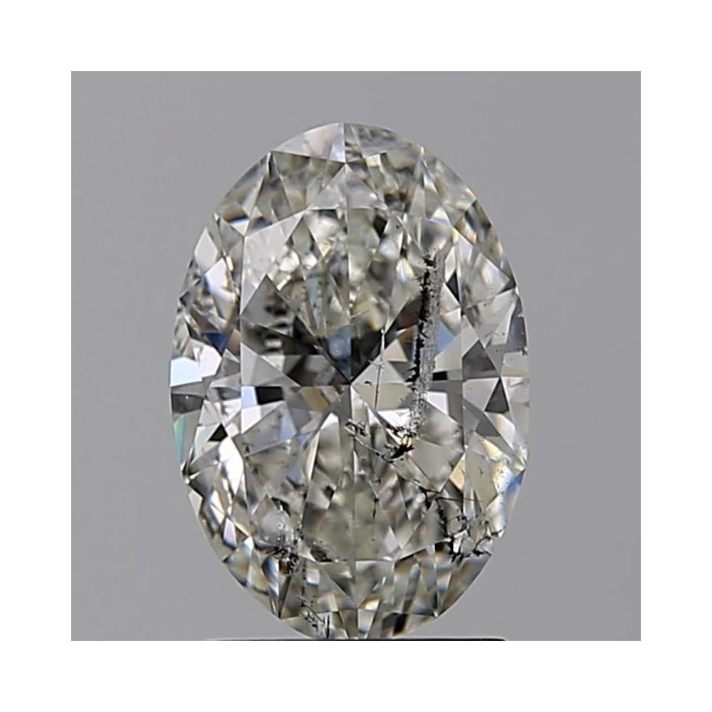 2.00 Carat Oval Loose Diamond, H, I1, Super Ideal, GIA Certified | Thumbnail