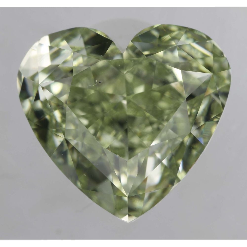 3.55 Carat Heart Loose Diamond, Fancy Yellow-Green, VS1, Ideal, GIA Certified