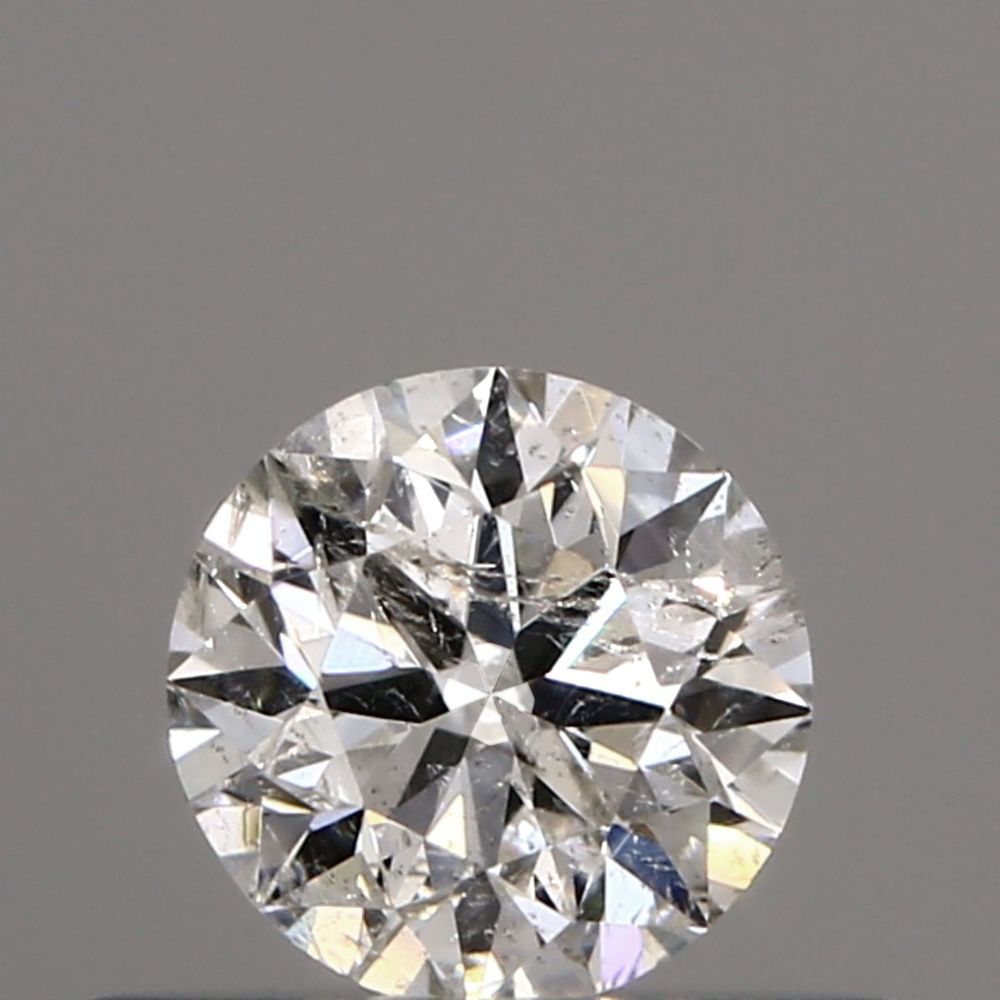 0.37 Carat Round Loose Diamond, H, I2, Excellent, GIA Certified