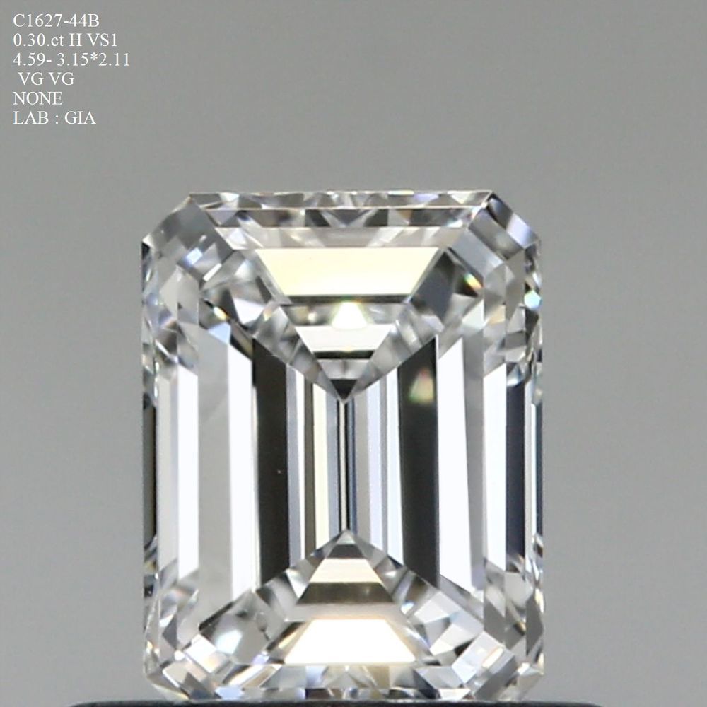 0.30 Carat Emerald Loose Diamond, H, VS1, Very Good, GIA Certified