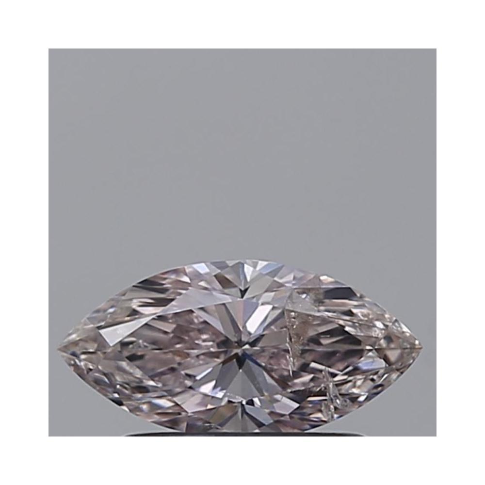 0.52 Carat Marquise Loose Diamond, light pink natural not applicable, I2, Excellent, GIA Certified