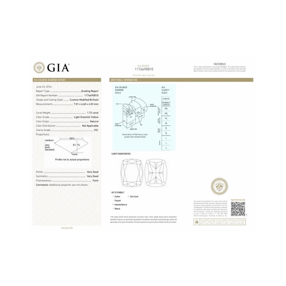 1.72 Carat Cushion Loose Diamond, , VS1, Excellent, GIA Certified | Thumbnail
