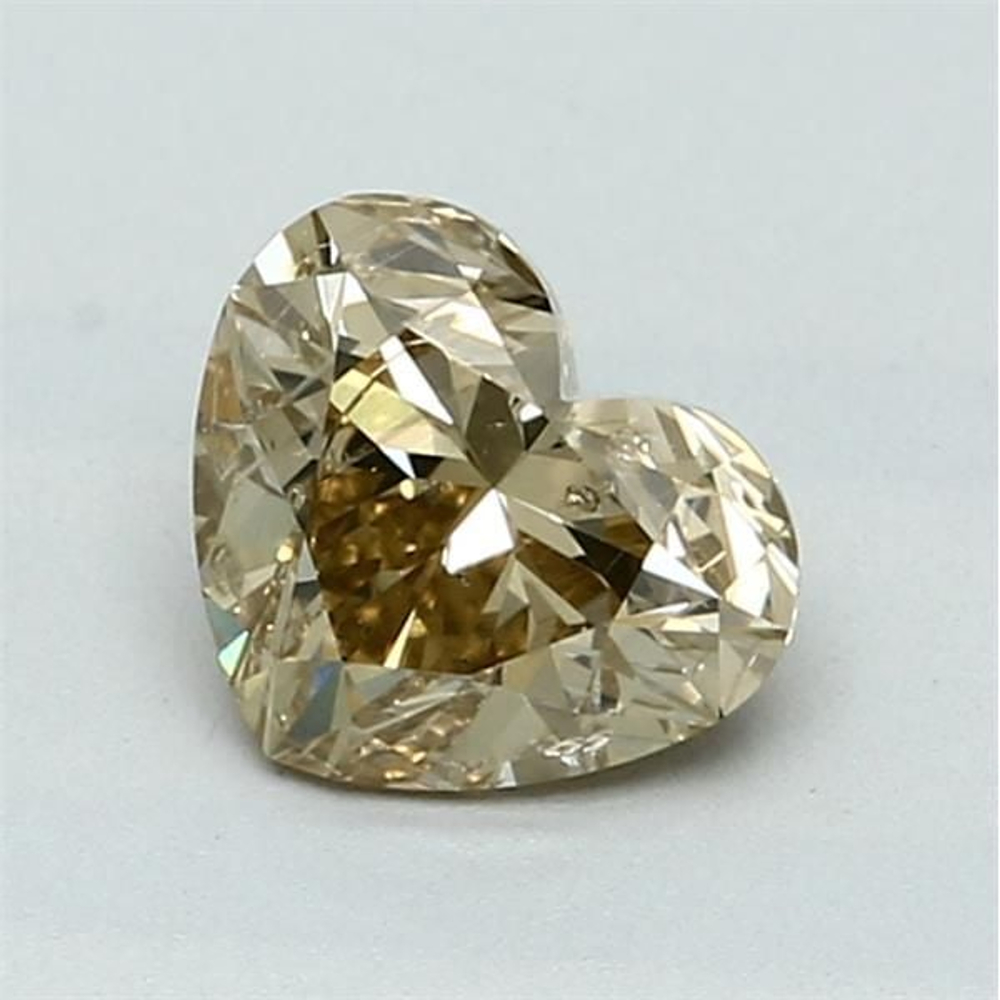 1.02 Carat Heart Loose Diamond, Fancy Brownish Yellow, I1, Super Ideal, GIA Certified | Thumbnail