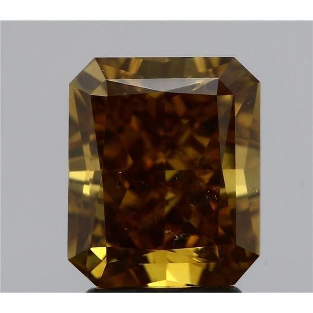 3.19 Carat Radiant Loose Diamond, Fancy Brown Yellow, SI2, Very Good, GIA Certified | Thumbnail