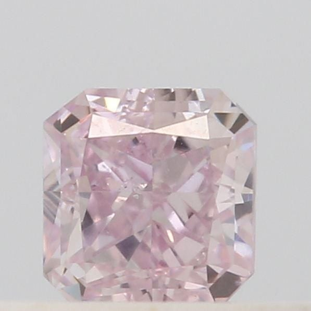 0.17 Carat Radiant Loose Diamond, Fancy Light Purplish Pink, SI2, Excellent, GIA Certified