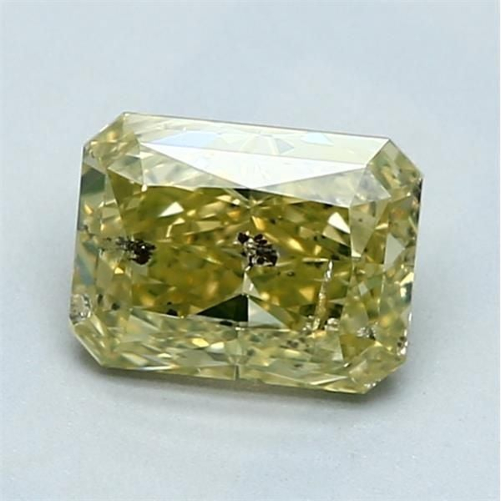 1.23 Carat Radiant Loose Diamond, Fancy Yellow, I1, Very Good, GIA Certified