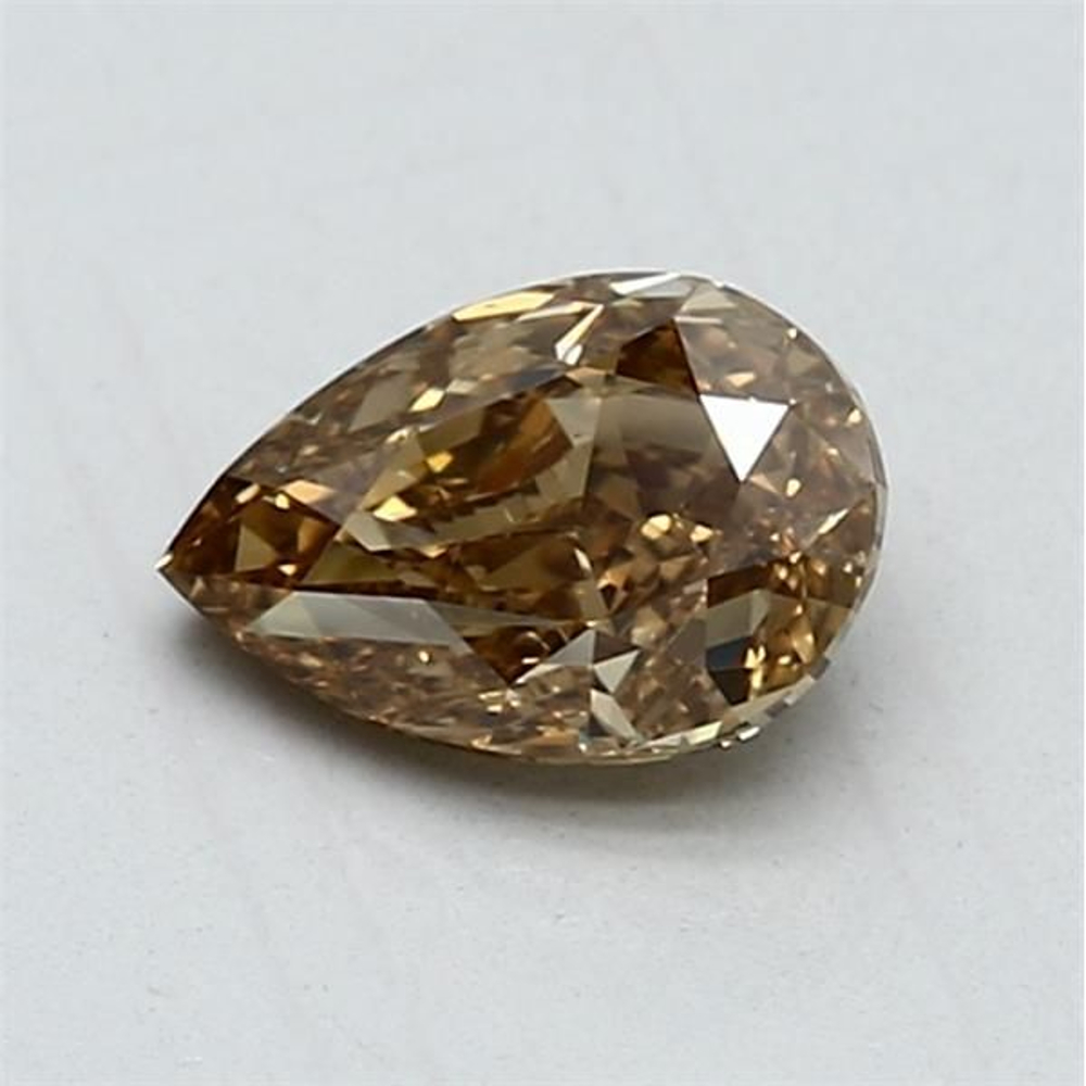 0.90 Carat Pear Loose Diamond, Fancy Brownish Yellow, VS2, Excellent, GIA Certified | Thumbnail