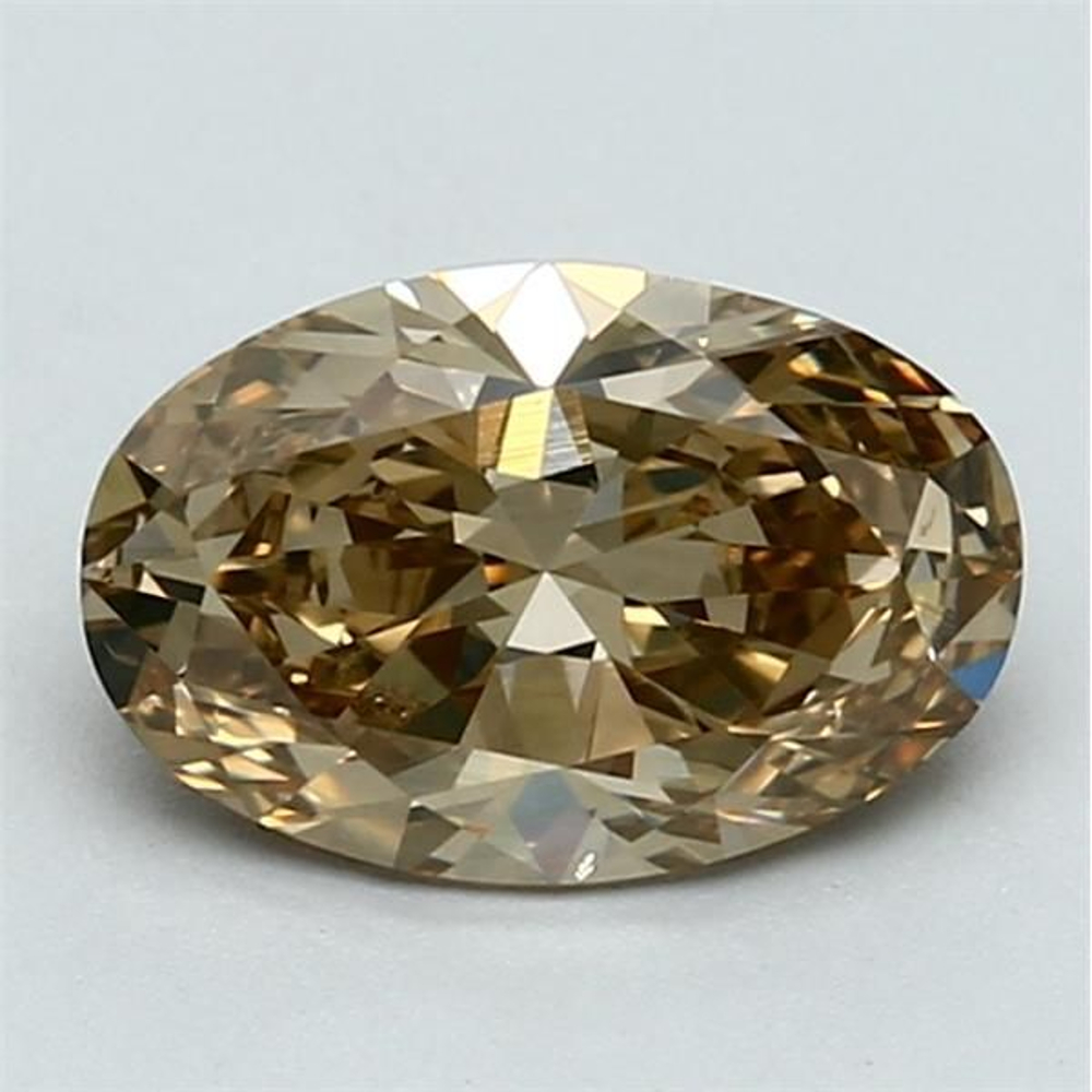 1.52 Carat Oval Loose Diamond, Fancy Brownish Yellow, VS2, Super Ideal, GIA Certified