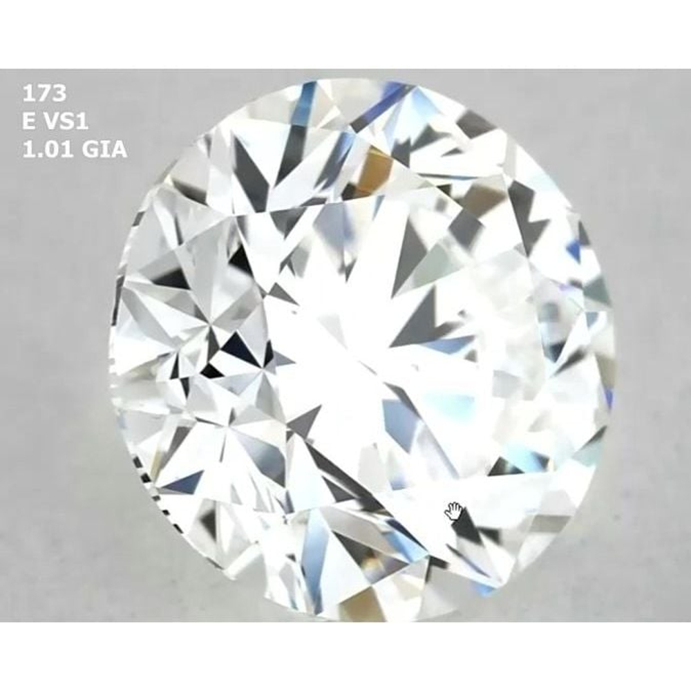 1.01 Carat Round Loose Diamond, E, VS1, Super Ideal, GIA Certified