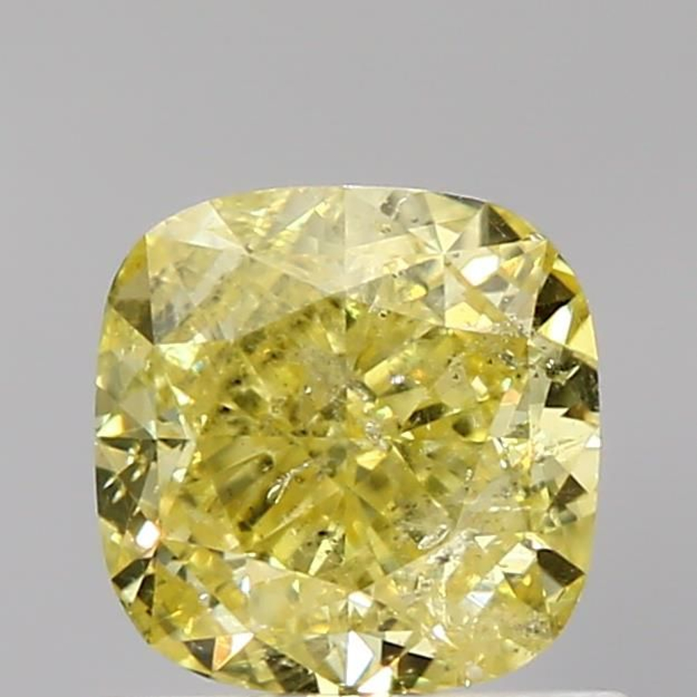 1.03 Carat Cushion Loose Diamond, Fancy Intense Yellow, I1, Excellent, GIA Certified