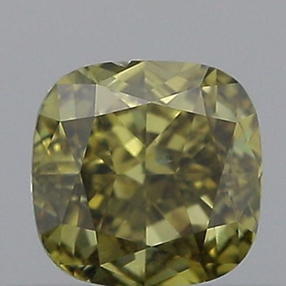 0.56 Carat Cushion Loose Diamond, Fancy Brownish Yellow, SI1, Ideal, GIA Certified | Thumbnail