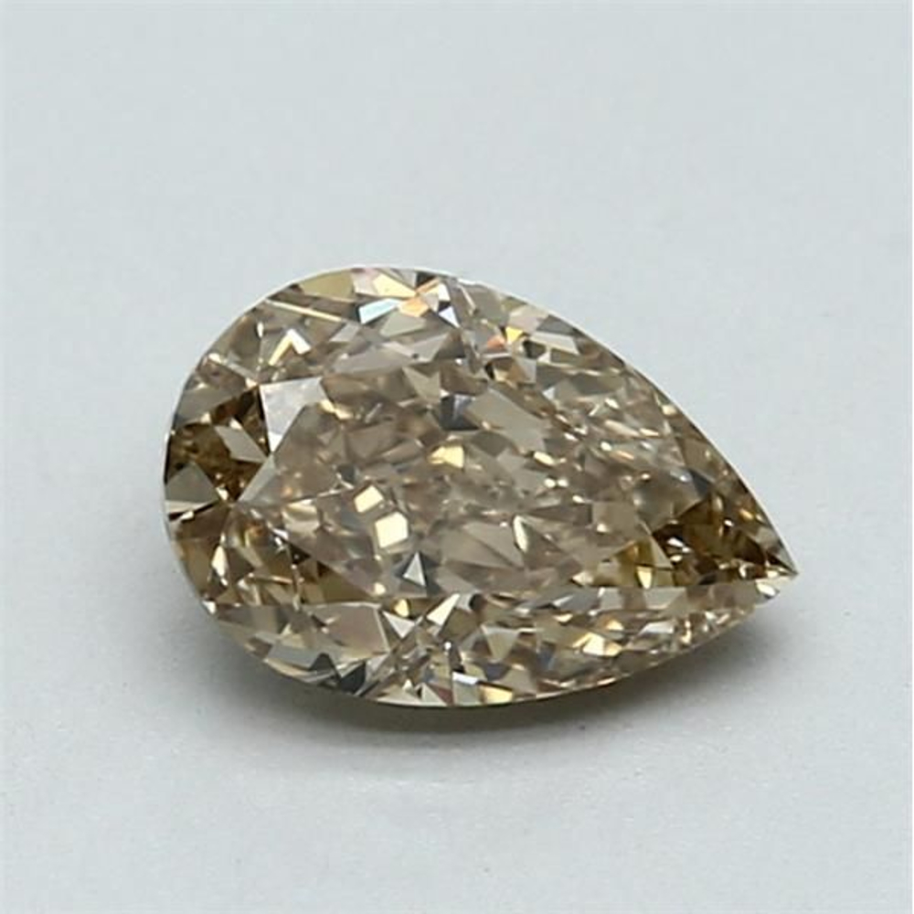 1.02 Carat Pear Loose Diamond, Fancy Yellow-Brown, VS2, Ideal, GIA Certified | Thumbnail