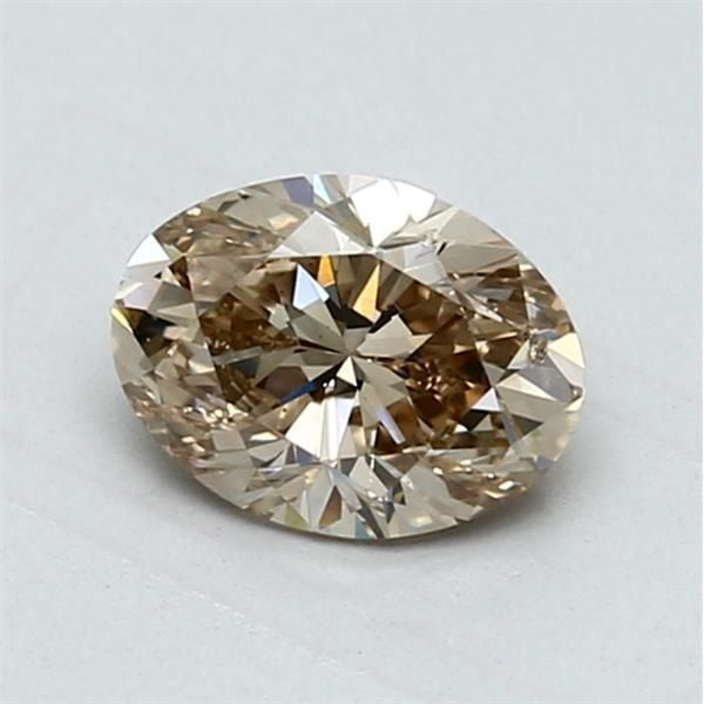1.01 Carat Oval Loose Diamond, Fancy Yellowish Brown, SI2, Excellent, GIA Certified