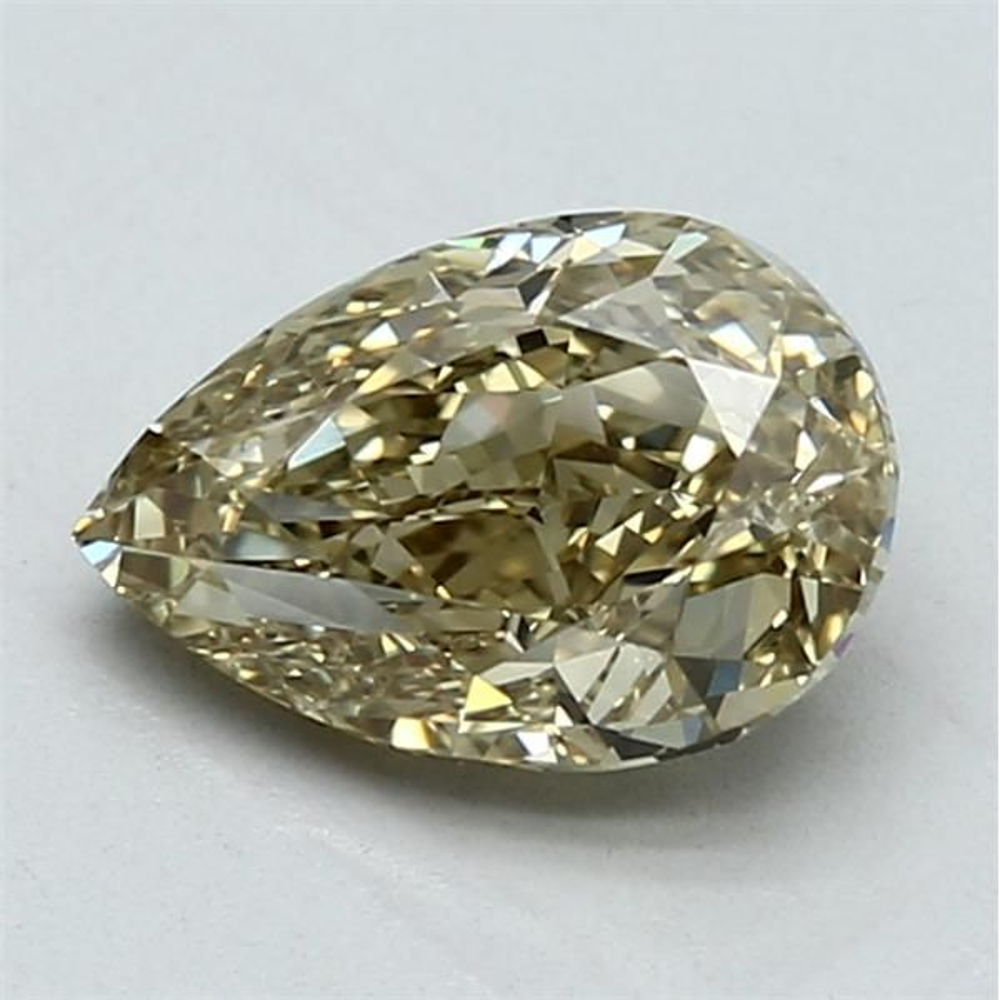 1.71 Carat Pear Loose Diamond, Fancy Brownish Yellow, VS2, Ideal, GIA Certified
