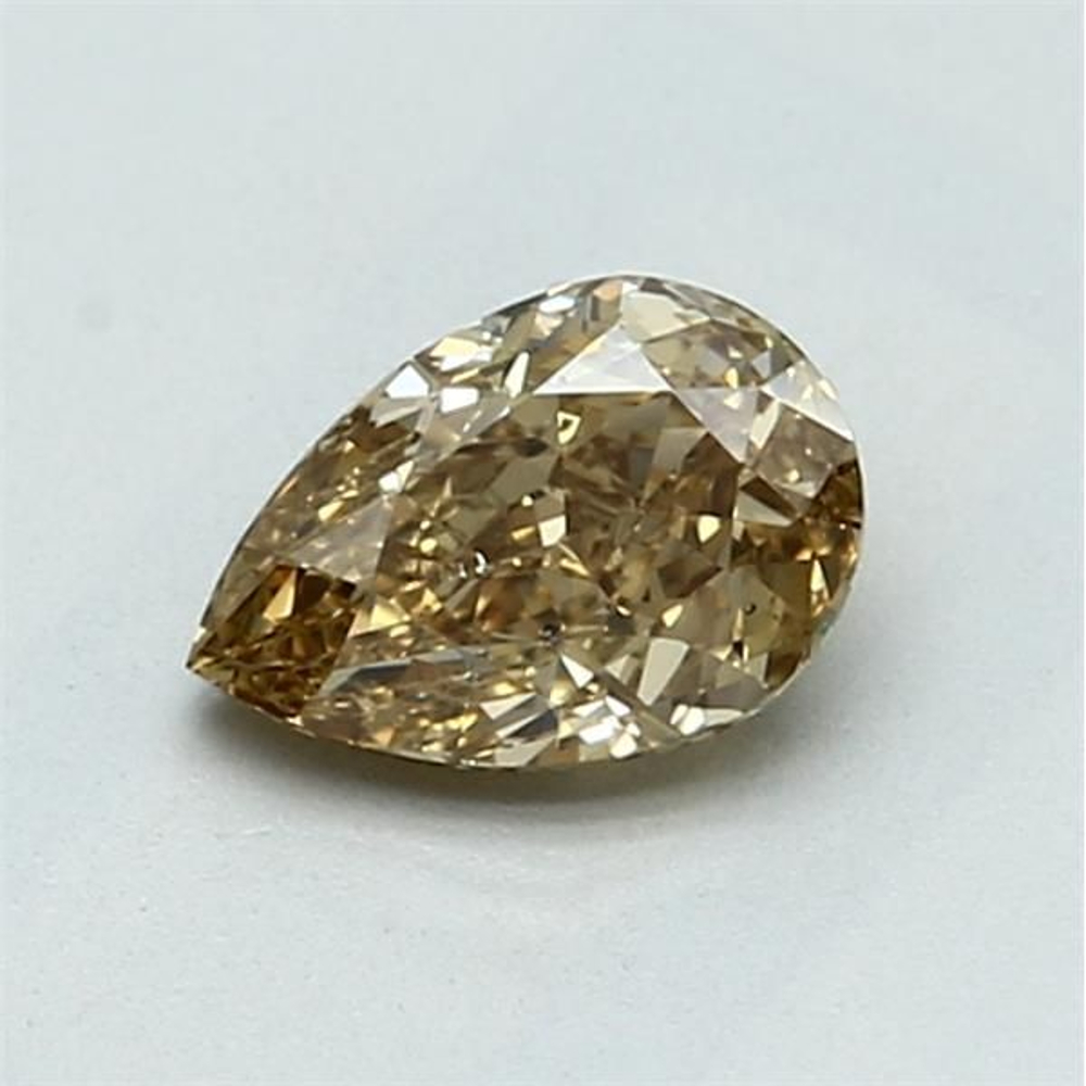 0.71 Carat Pear Loose Diamond, Fancy Brownish Yellow, SI1, Ideal, GIA Certified | Thumbnail