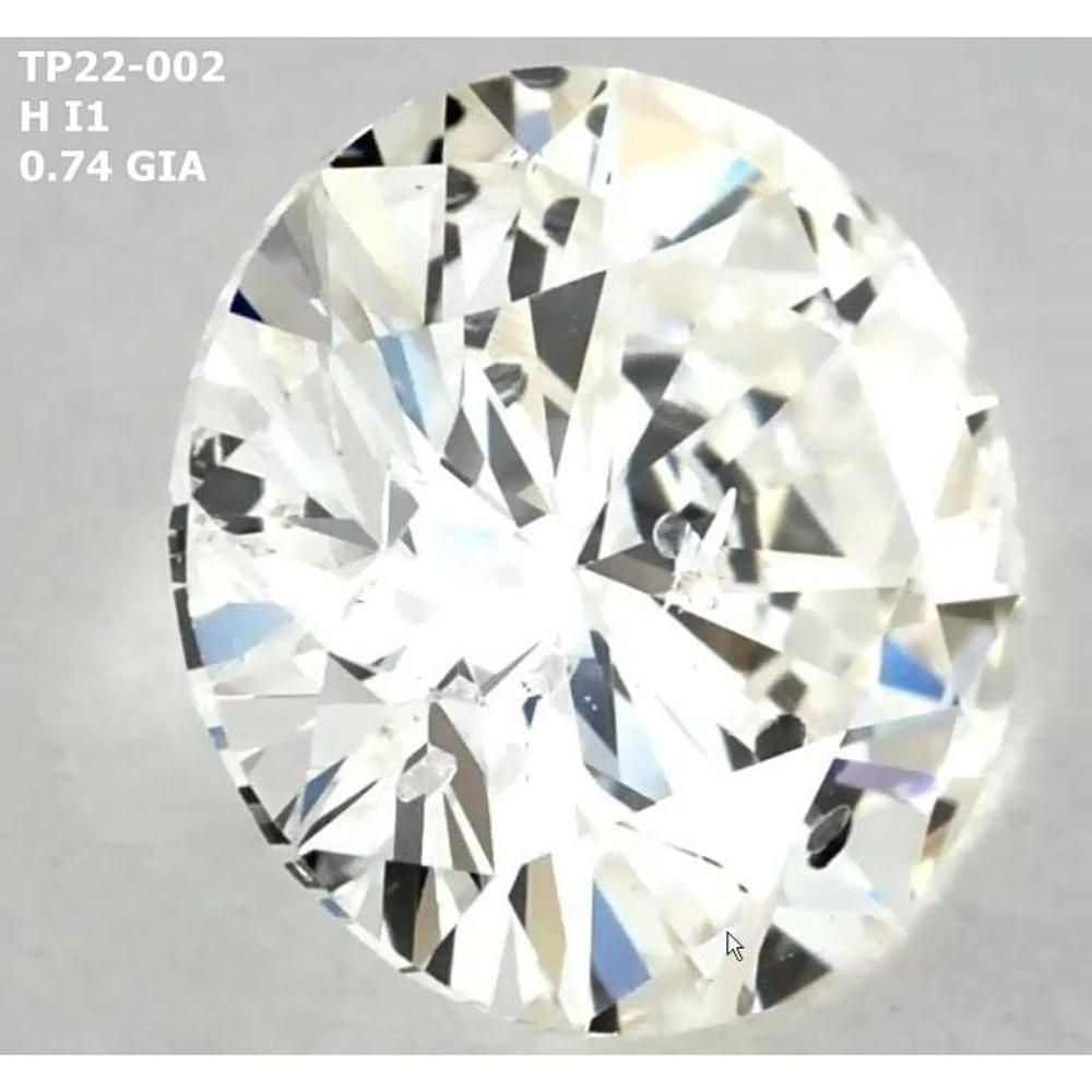 0.74 Carat Round Loose Diamond, H, I1, Good, GIA Certified | Thumbnail